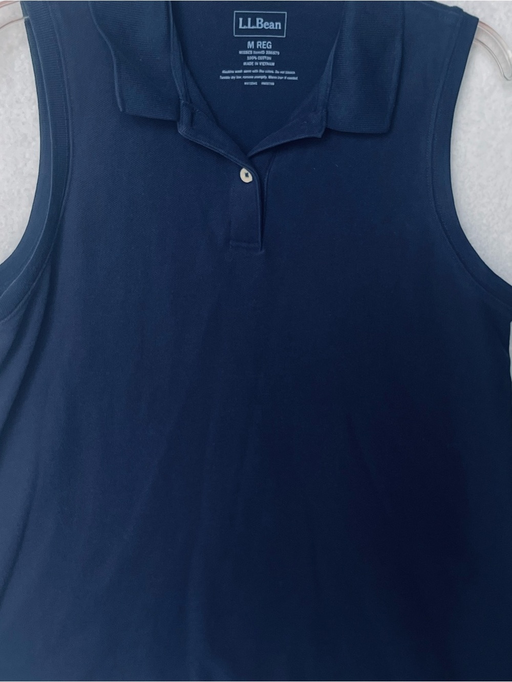 L.L. Bean Navy Sleeveless Polo Tank Sz M